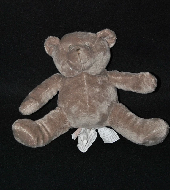 Peluche Doudou Ours Taupe Gris OBAIBI OKAIDI  22 Cm TTBE