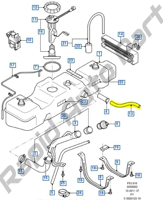 TANK BREATHER PIPE Fuel Ford Transit Mk6 Mk7 Transit Tourneo 2.2 Tdci