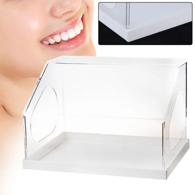 2 Hole Dental Dust Box Grinding Polishing Box Case Acrylic Cover Transparent HOT