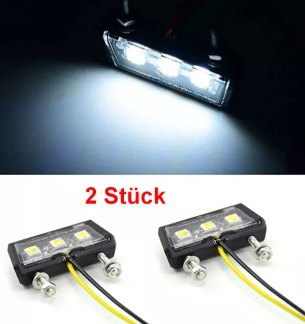 2 x Mini LED Kennzeichenbeleuchtung Nummernschild Beleuchtung Motorrad PKW Auto