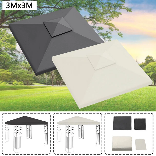 Ersatzdach Für Pop-Up-Zelt – 20x20 Cm, Silbergrau, Wasserdicht, Mit Verstärkungen & Sicherungsseilen
