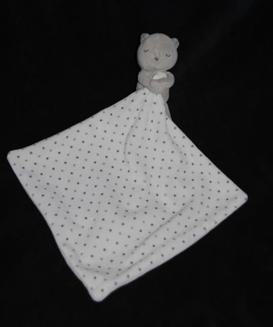 Doudou chat gris dormeur mouchoir blanc pois OBAIBI OKAIDI loutre ours TTBE