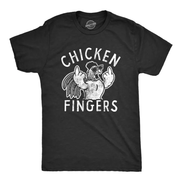 MENS CHICKEN FINGERS T Shirt Funny Sarcastic Offensive Middle Finger ...