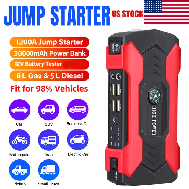 Portable Car Jump Starter Booster Jumper Box Power Bank Battery Charger 99800mAh