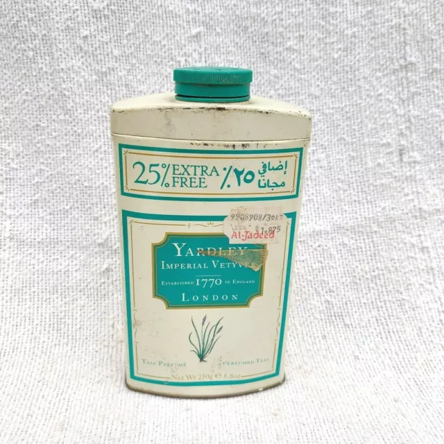 1930s Vintage Yardley Impérial Vetyver Talc Poudre Publicité Boite Boîte TB1466