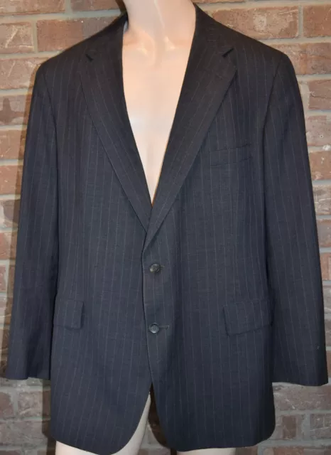 CHAPS by Ralph Lauren Blazer Mens 52L Long 21 Celsius Gray Striped Wool Blend