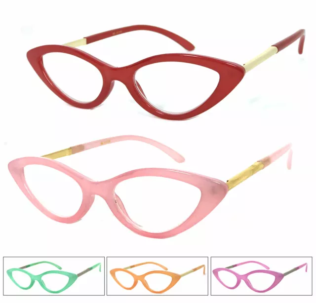 1 Ou 2 Paire (S) Rétro Cat Eye Reading Glasses Gelée Couleur Cadre (Pas Bifocal)