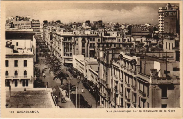 CPA AK MAROC CASABLANCA - Vue panoramique sur le boulevard (117996)