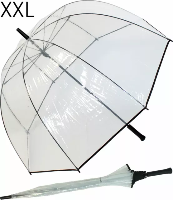 Regenschirm XXL durchsichtig transparent 102cm Glockenschirm Golfschirm Hochzeit