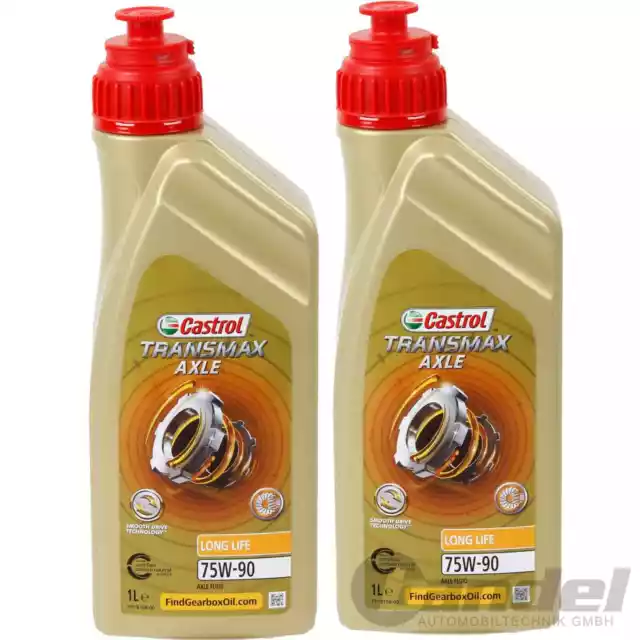 2x 1L CASTROL Transmax Axle Longue Vie 75W-90 GL-5 Huile Convient pour BMW