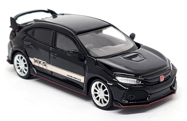 TSM 1/64 Honda Civic Type R FK8 HKS Black RHD 97 Diecast Model Car