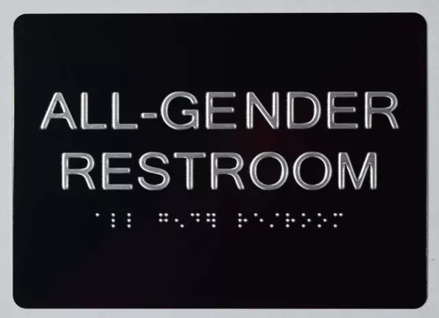 ALL GENDER RESTROOM Sign With Braille and Raised Letters (Aluminum ...