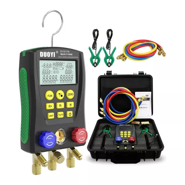 Monteurhilfe Klimaanlage Tester 3-Wege R12 R22 R402A R410A Schläuche Manometer