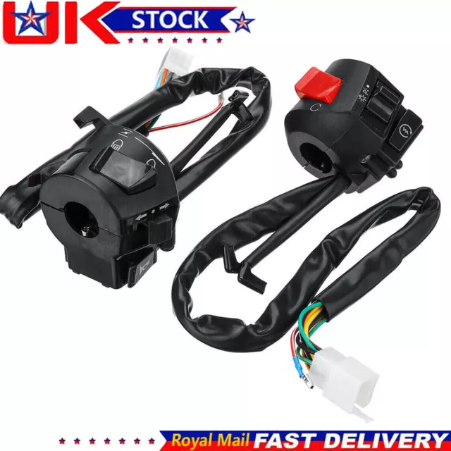 Universal 7/8"Motorcycle Handlebar Motorbike Switch Gear Control Light Indicator