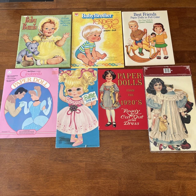 LOT OF 7 Vintage PAPER DOLL BOOKS Whitman Golden,Queen Holden,McNally