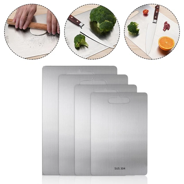 Tabla de cortar de acero inoxidable 304 bloque de corte carne alfombra de verduras herramienta de cocina