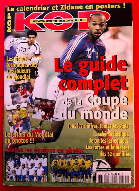 KOP FOOTBALL n°85 GUIDE COUPE DU MONDE 2006 POSTER GÉANT