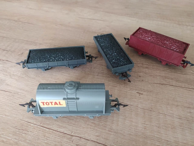 Lot De 3 Wagons Marchandises Jouef HO : Tombereau, Citerne, Nettoyeur Voie - Boîtes D'origine