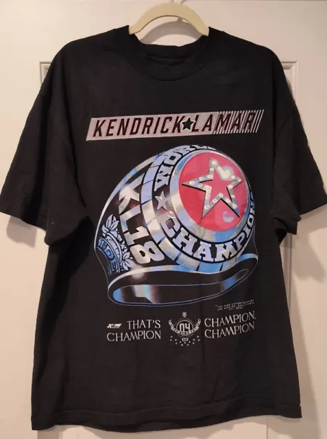 TDE Top Dawg Entertainment Kendrick Lamar Champion Ring Black Shirt Size XL