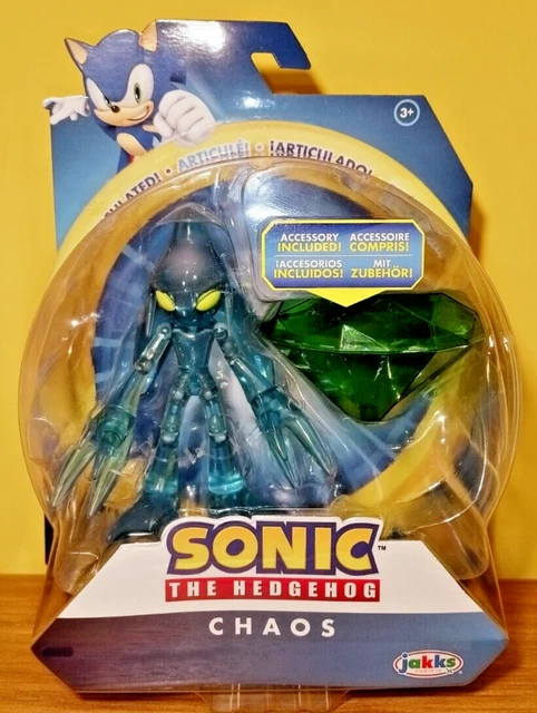 SONIC THE HEDGEHOG 4” Articulated CHAOS Figure With Master Emerald ...
