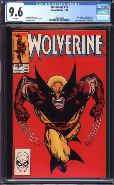 Wolverine #17 Cgc 9.6 White Pages // Classic Byrne Cover Marvel Comics 1989