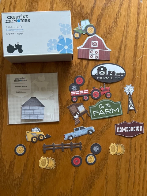 PUNZÓN DE TRACTOR Creative Memories más adornos de granja - ¡nuevo en caja!