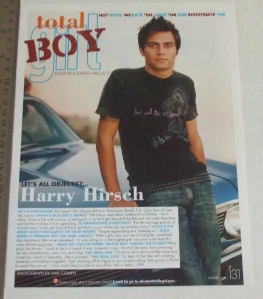 Harry Hirsch ONE (1) FULL PAGE magazine CELEBRITY CLIPPING photo article