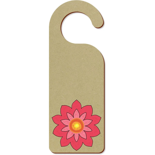 'Flor rosa' 200 mm x 72 mm colgador de puerta (DH00034843)