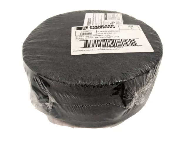 Standard Abrasives 8 in x 1/2 Plain Buff and Blend HS-F Disc, Medium, A/O, 5/Box