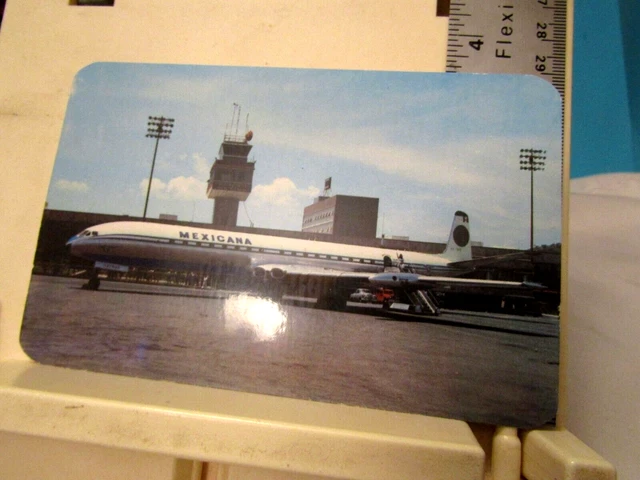 Mexicana Airlines postcard De Havilland 106 Comet 4C aircraft Rolls Royce engine