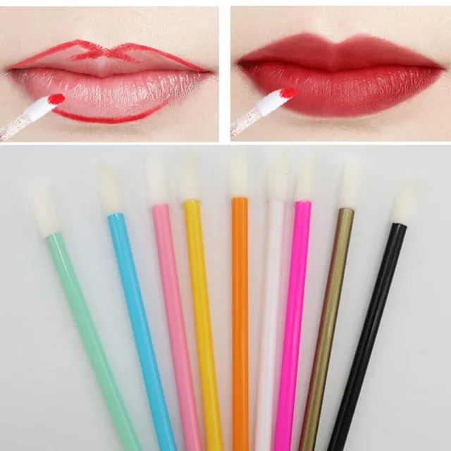 50 Uds Aplicador De Lápiz Labial Desechable Herramienta De Maquillaje < 2