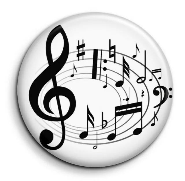 Musique Notes 1 clé sol partition piano flute Badge Epingle 38mm Button Pin