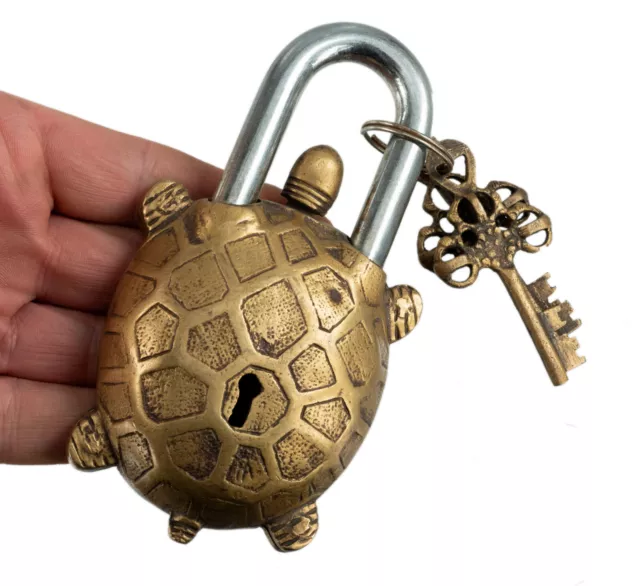 Padlock Tortue - Brass Yellow – Crafts Native American - Feng Shui - 450 Gr. 3