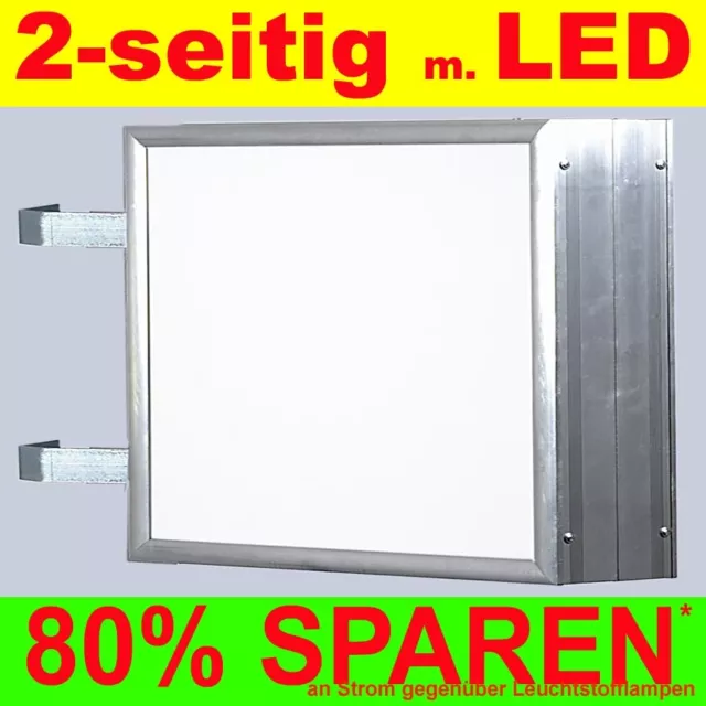 LED Leuchtreklame 2-seitig beleuchtet  594x841mm DIN-A 1 Ausleger Nasenkasten Bo