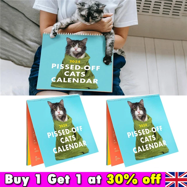2024 PISSEDOFF CATS Calendar / Funny Cat Wall Calendar Christmas Gift