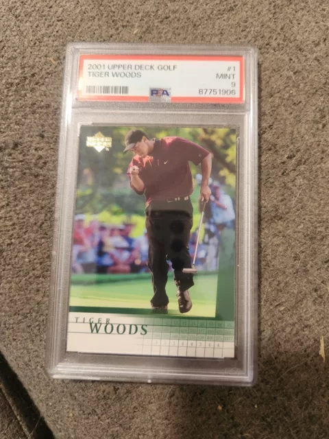 2001 Upper Deck Golf Tiger Woods 1 psa 9 rookie rc