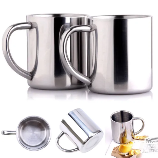 Portable Stainless Double Steel Wall Mug Travel Tumbler Coffee Tea Water-Cup