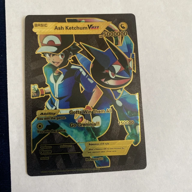 ASH KETCHUM VMAX Silver Foil Fan Art Card Hp5000000  Weakness None  13.39 - PicClick UK