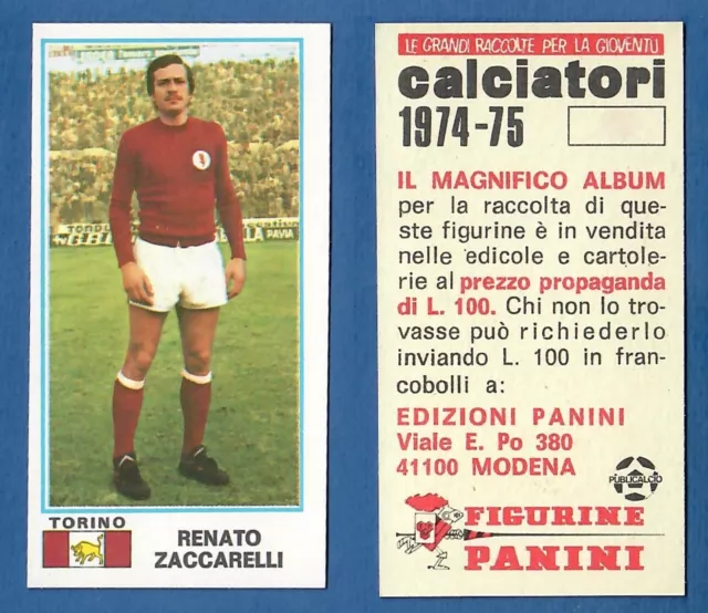 Panini Footballer Figure 1974/75 - New/New - 488 Zaccarelli - Torino