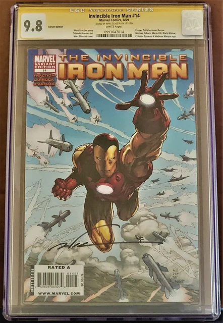 Invincible Iron Man #14 Silvestri Variant Cover CGC SS 9.8 White Pages