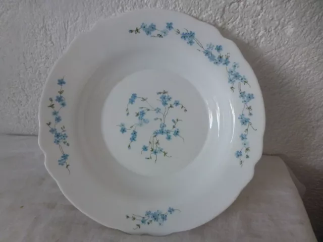 plat creux arcopal decor myosotis plat service legumier vintage deco france