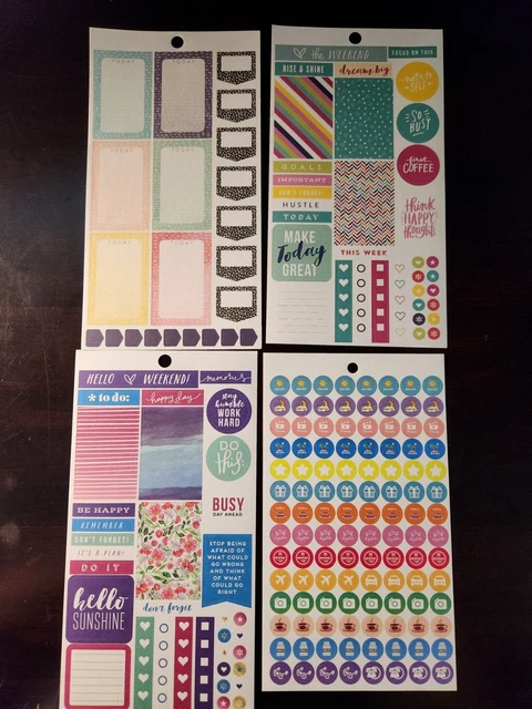 Planner Sticker Lot Emblems to do motivation quote tracking dont forget colorful