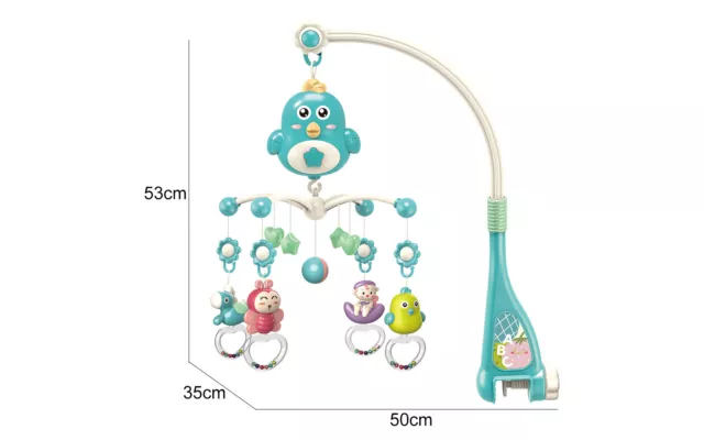 Baby Musical Mobile Crib Cot  Bed Bell Stars moon Nusery Rotating Toy