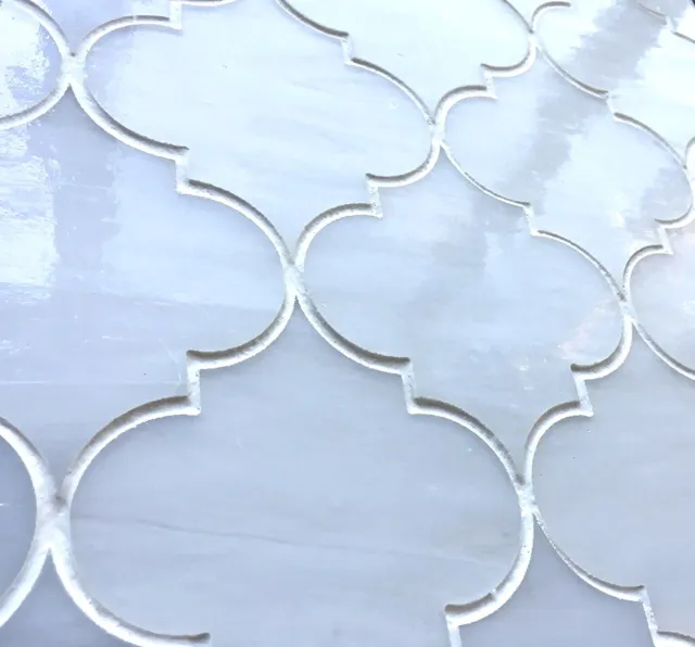 Arabesque White Color 11"x13" Glass Tile Mosaic Wall Backsplash Bath Shower