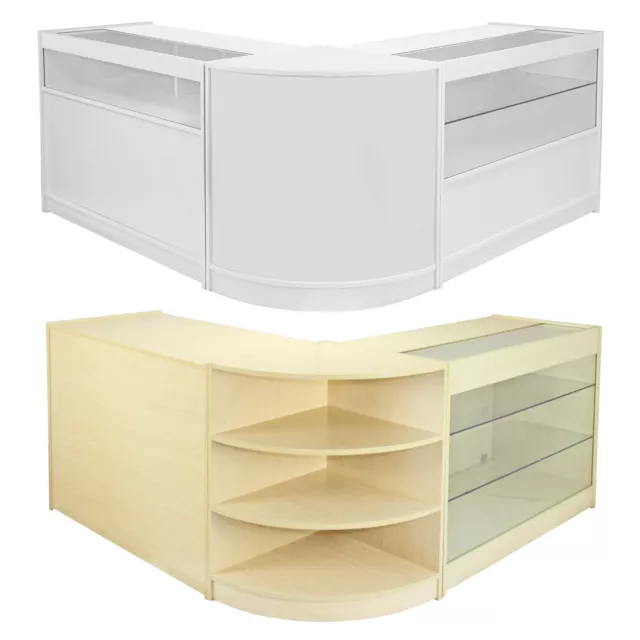 Shop Counter Set Retail Display Counters Glass Showcase POS Storage Shelves