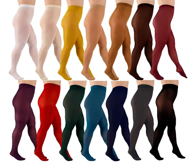 thumbnail image 2 of Classic Plain Mint Soft Microfiber Tights 60 Denier Opaque Pantyhose S-XL 2 of 4