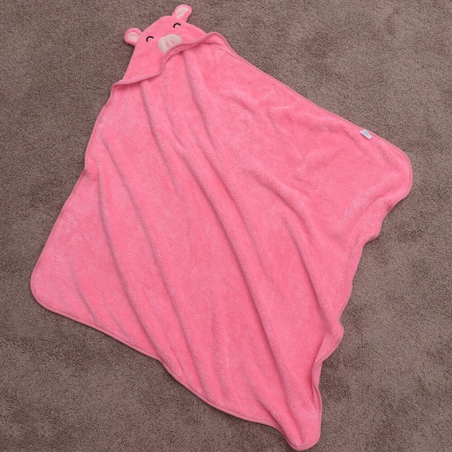 Asciugamano da bagno bambini cartone animato accappatoio unisex corallo pile telo da bagno mantello (rosa Sch