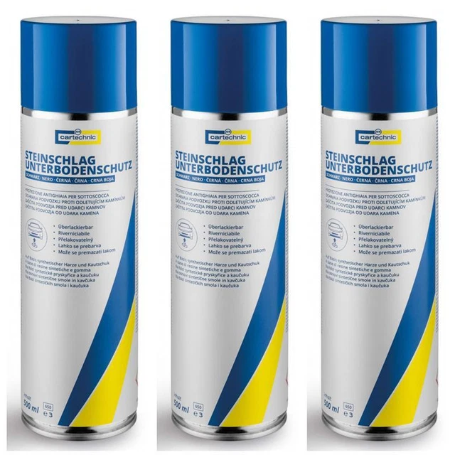 3 x Cartechnic Steinschlag Unterbodenschutz schwarz 500ml 40 27289 01325 1
