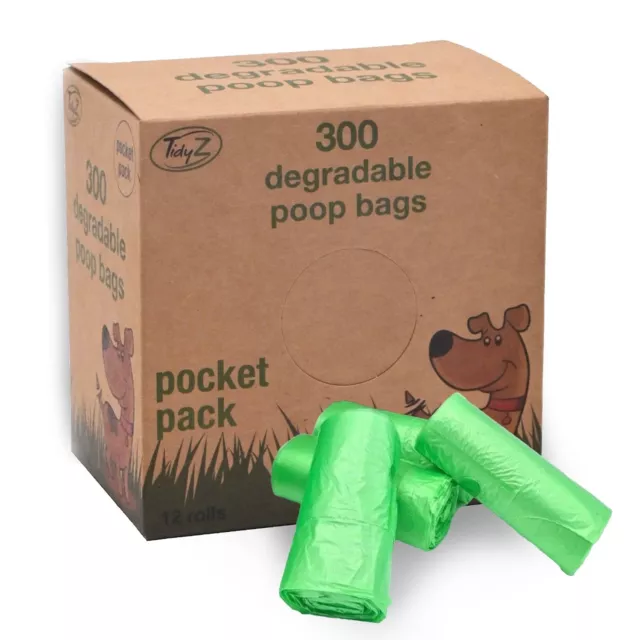 100 Dog poo bags strong rolled large degradable handles puppy poop waste bag