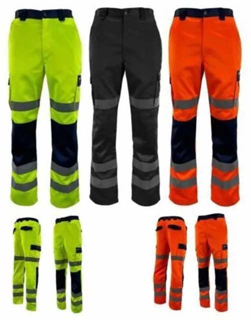 Hi Vis 3 Band Trousers Visibility Viz Reflective Safety Waterproof Pant Workwear